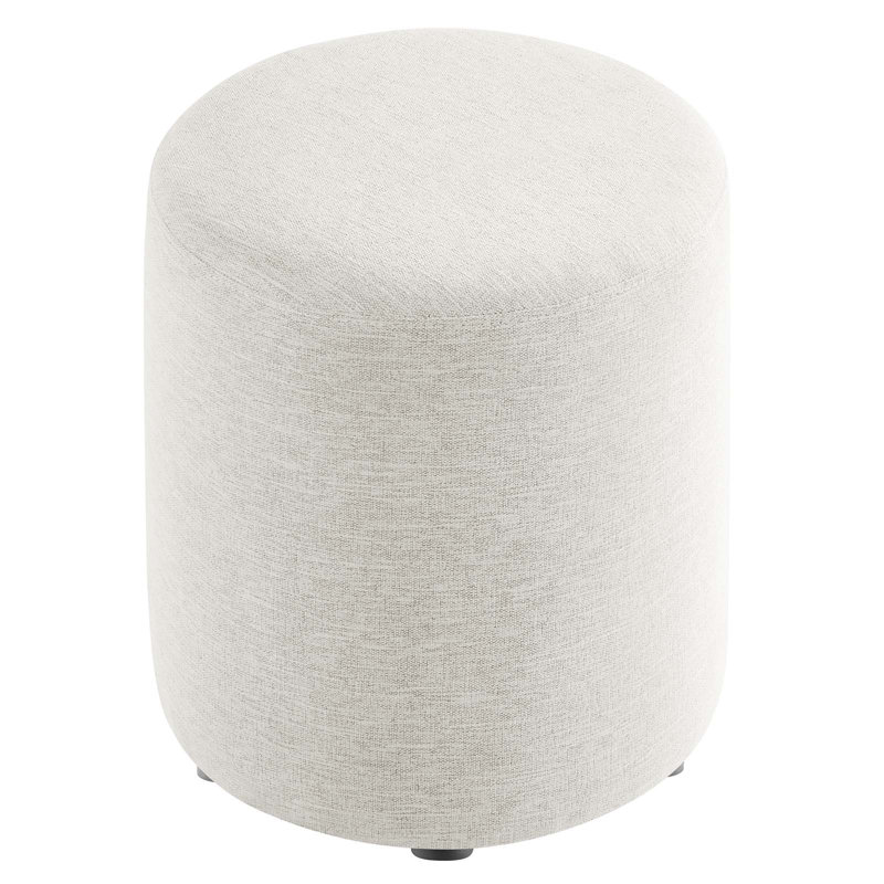 Modway Callum Upholstered Ottoman, Heathered Weave Ivory Fabric