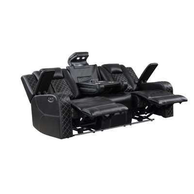 Radiant Black Power Reclining Sofa