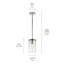 Luminaire suspendu cylindrique à 1 lumière Crosby-1185362696