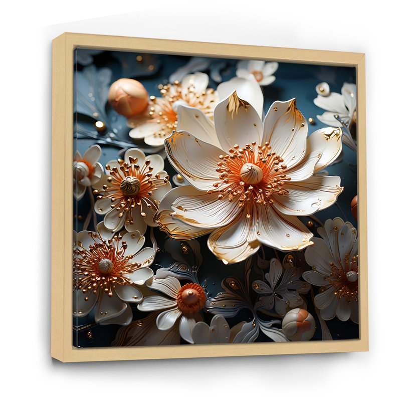 " Buttercups Emotional Sunshine I ", Natural Floater Framed, 24" H x 24" W x 1" D