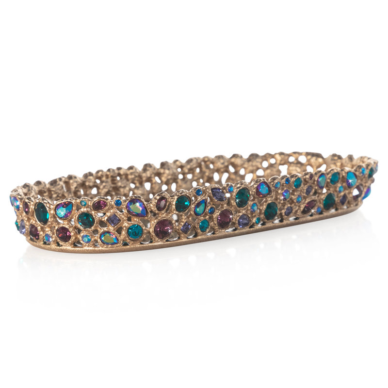 Bejeweled Collection Decorative Tray, Peacock