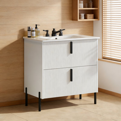 Meuble-lavabo avec lavabo et 2 tiroirs
