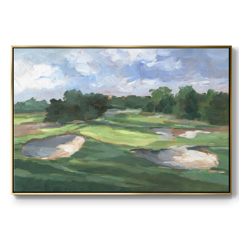 Golf Course Study III, reproduction d'art sur toile, H 17 po x l 25 po x P 2 po, Or