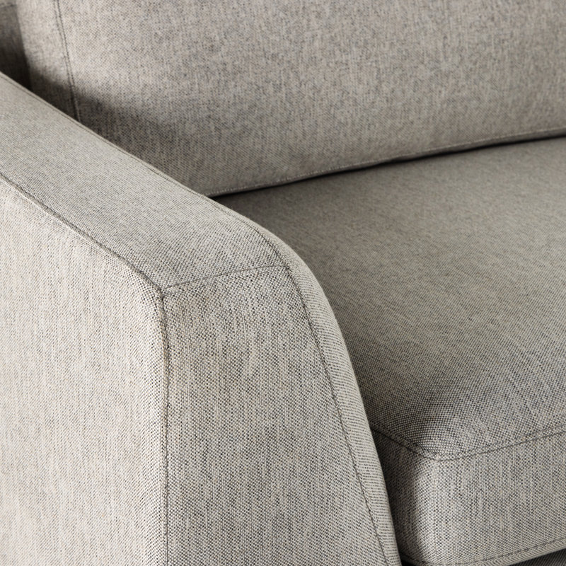 Colt 161" Wide Genuine Leather Left Hand Facing Sofa & Chaise, Left Hand Facing, Aldred Silver Polyester Blend