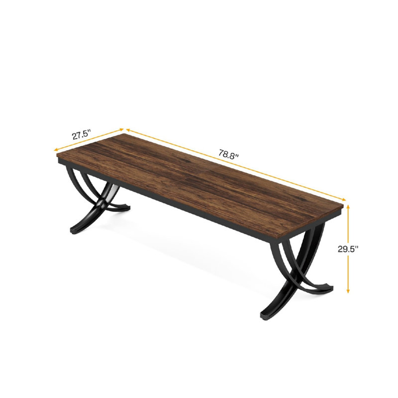Conference Table with Strong Metal Frame Brown