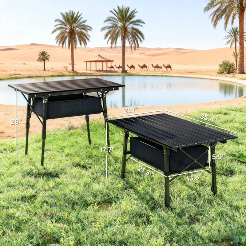 Table de camping portative pour pique-nique en plein air, petite table pliante en aluminium avec sac de rangement, sac de transport