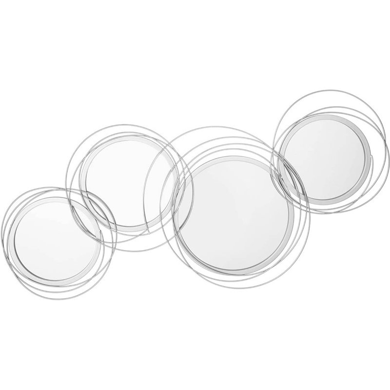 Metal Round Mirror, Silver