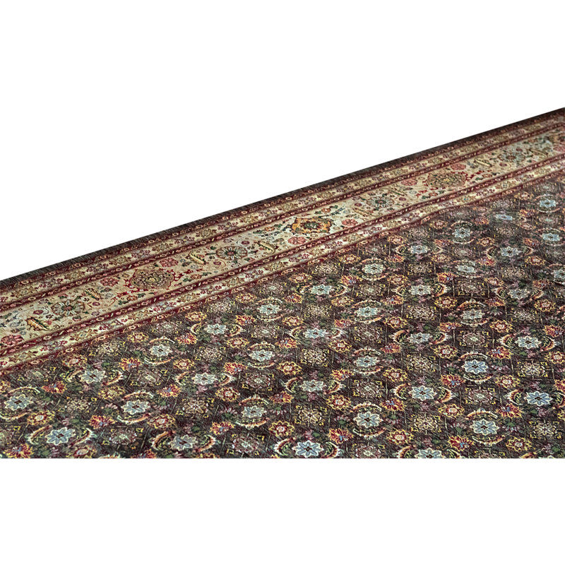 Tapis gris / brun noué à la main de haute qualité
