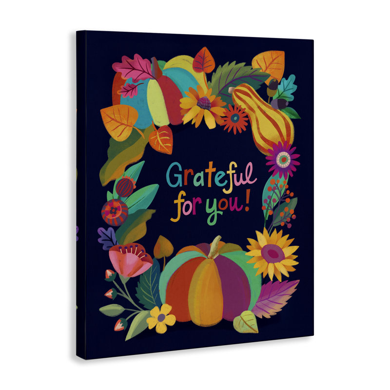  «Grateful For You Gourds», art mural sur toile par Riley Hutchens, H 40 po x l 30 po