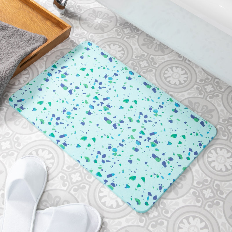Non-Slip Bath Mat, Aqua Blue