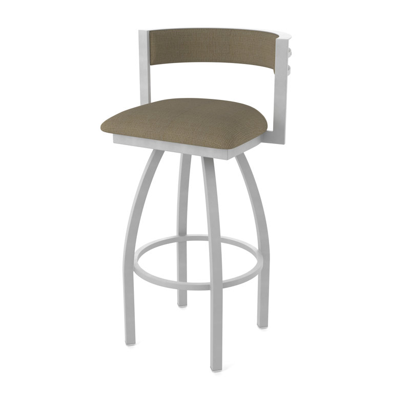 Tabouret Artémis, Nickel anodisé, Tabouret de bar (siège d'une hauteur de 36 po), Tissu liège graphique