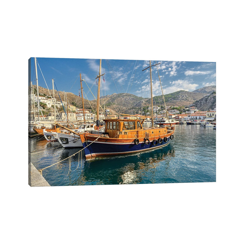 Hydra Harbor by Zoe Schumacher - No Frame Print on Canvas, 66.04 cm H x 45.72 cm W x 1.91 cm D