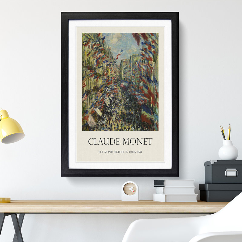 Rue Montorgueil in Paris by Claude Monet - Picture Frame Graphic Art, 36cm H x 27cm W x 2cm D