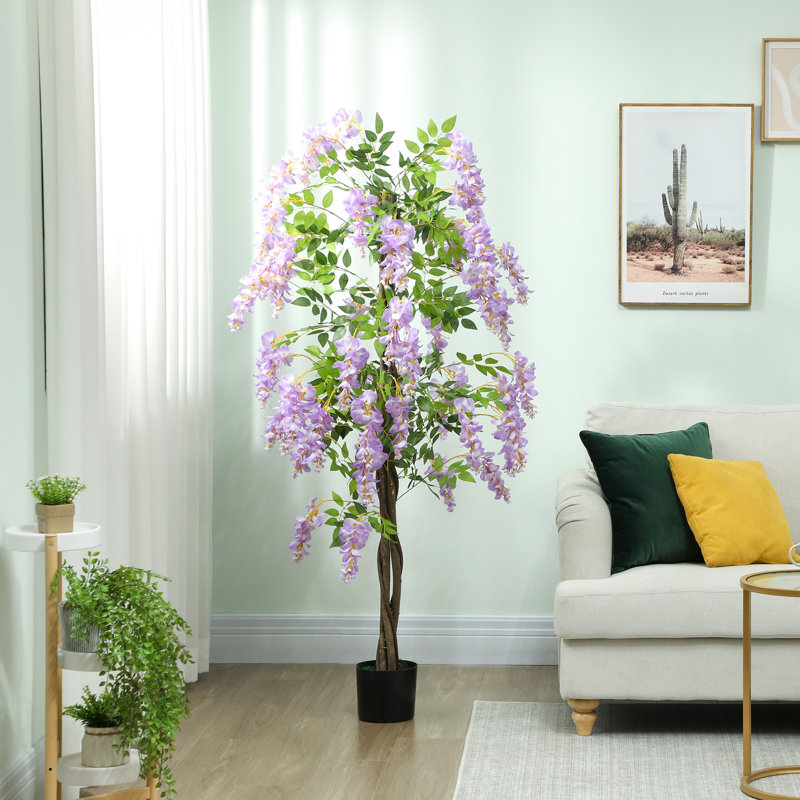 180cm Faux Wisteria Plant in Cement Pot