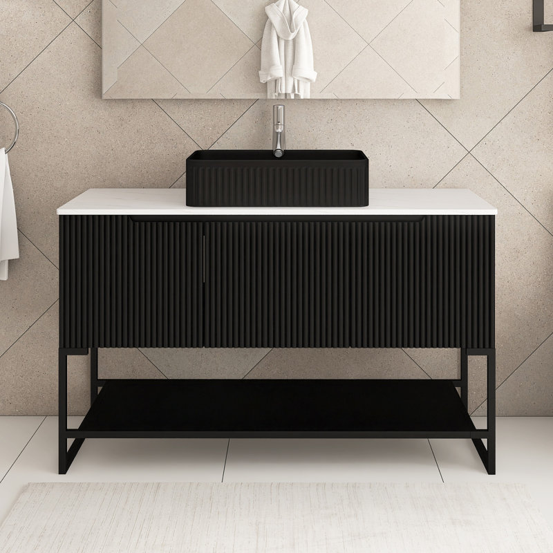 48 po Meuble-lavabo autoportant avec lavabo vasque