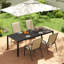 Ensemble de salle à manger d'extérieur pour 4 personnes, chaises empilables et table de salle à manger Hdpe 82,6 po, ensemble de salle à manger toutes saisons pour pelouse, jardin, cour-131078913-131078914