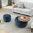 Round Storage Ottoman, 2 in 1 Function, Work as End table and Ottoman,with small seat,(25"x25"x14.7")-781937034
