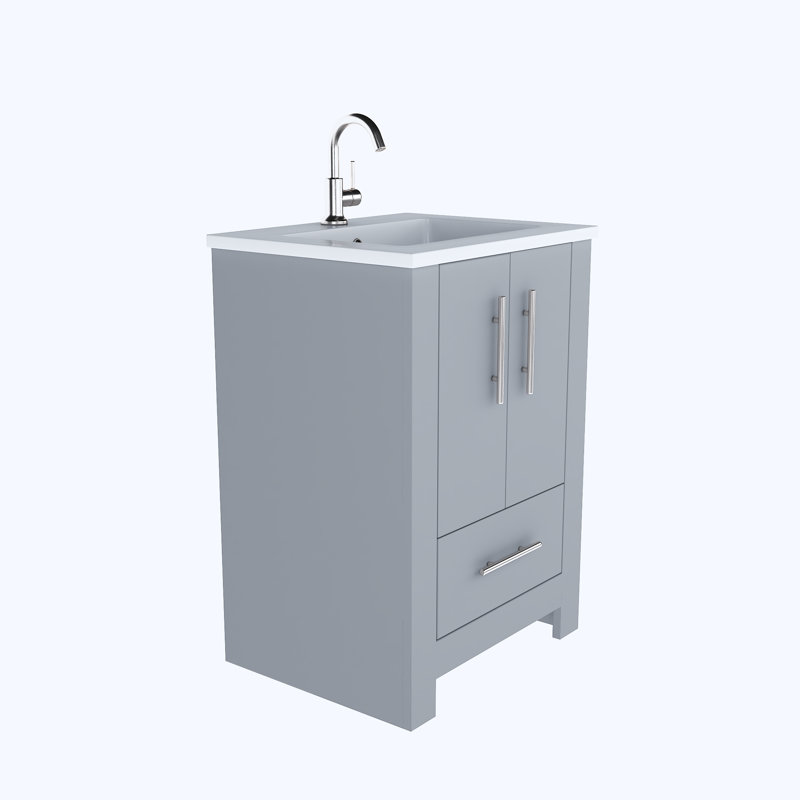 Ensemble de meuble-lavabo simple 24 po Boston, Gris