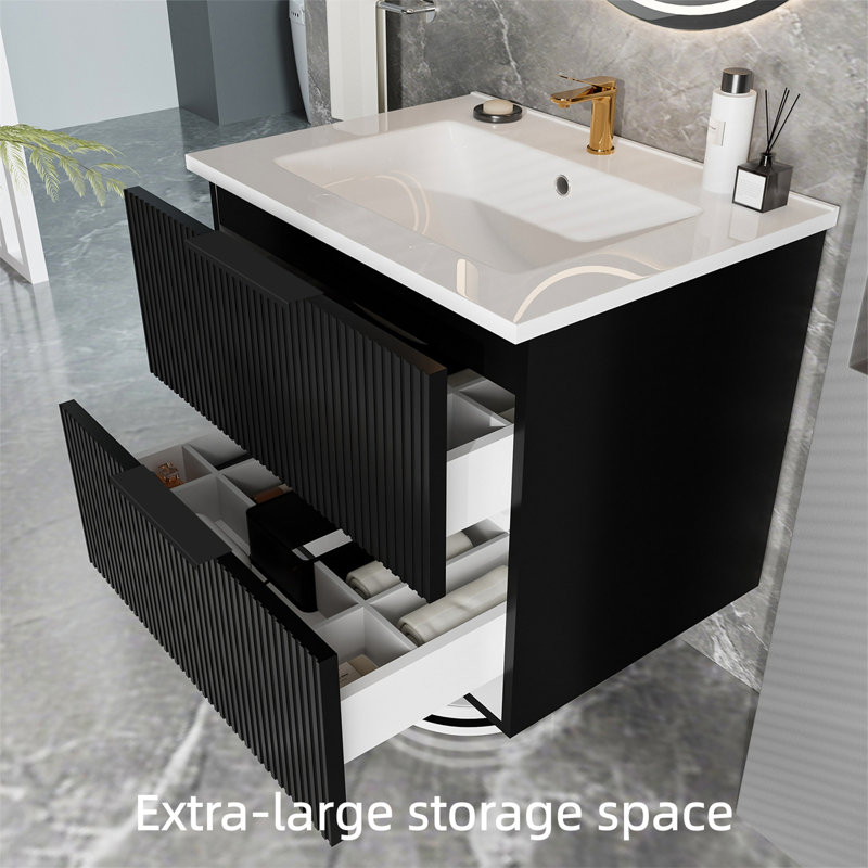Black Bathroom Cabinet Without Sink, Black