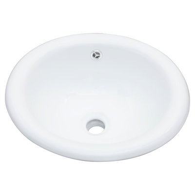 17"x15.5" Semi - Recessed White Ceramic Bathroom Countertop Vessel Sink, Construction Quality, Stain Look Simple Installation Means Minimalist Design, Acid And Scratch , Quick Cleaning