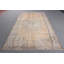 Grand tapis turc rétro au design anatolien discret, idéal pour la salle à manger avec un espace en laine luxueux et un accent orange vif