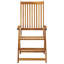 Chaise de patio avec coussins en bois d'acacia massif-512157439