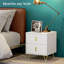Minneapolis Bedside Table, Modern Nightstand with Hairpin Legs for Bedroom, White