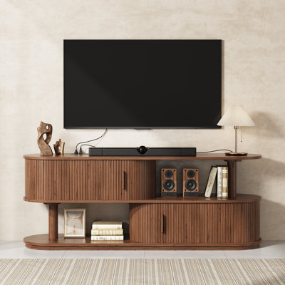 63'' Wide TV Stand For Tvs Up To 70'' With Storage Cabinet & Outlet