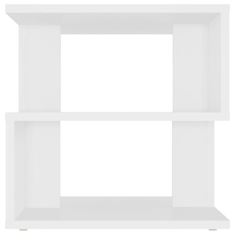 Goblet Block End Table, White, White