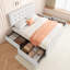 Structure de lit double rembourrée avec 4 tiroirs, tête de lit capitonnée, beige-130504767-130504764