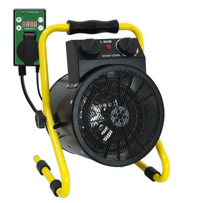 Portable Electric Space Heater with Adjustable Thermostat, Fast Heating with Overheat Protection, 1500W Greenhouse Heater, Grow Tent Heater