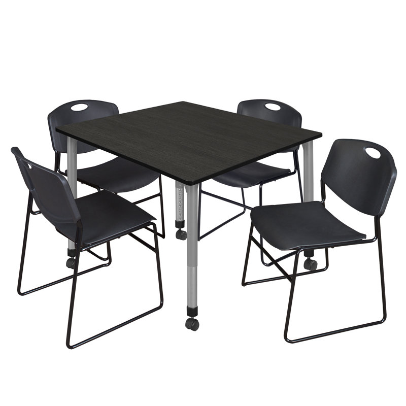 Table de salle de pause L 36 po Romig Kee Mobile, Gris, H 34 po x L 36 po x l 36 po