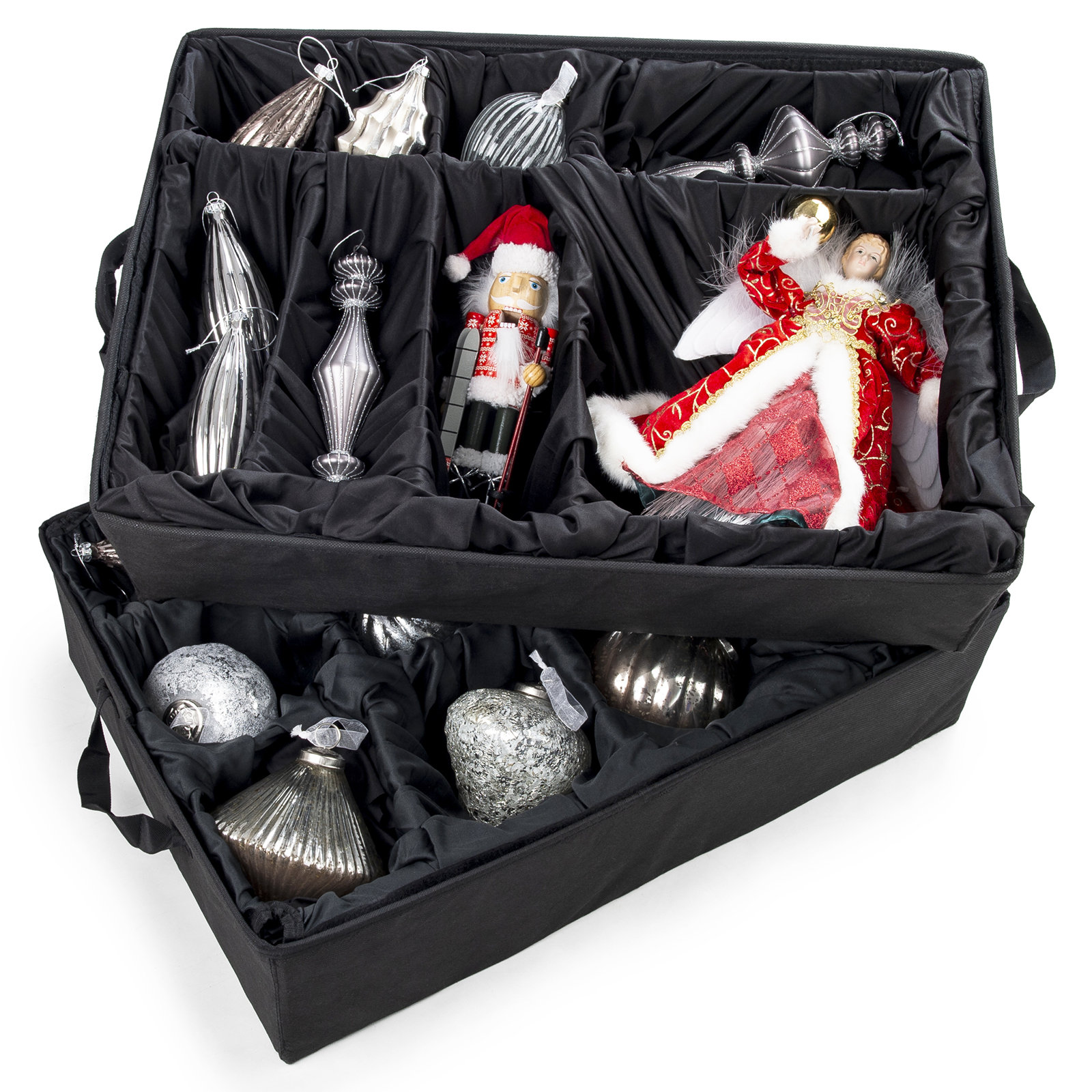 Christmas Ornament Storage Box w/ Adjustable Dividers