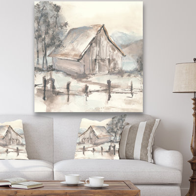 «Farmhouse Barn Gray VII», reproduction d'art sur toile tendue