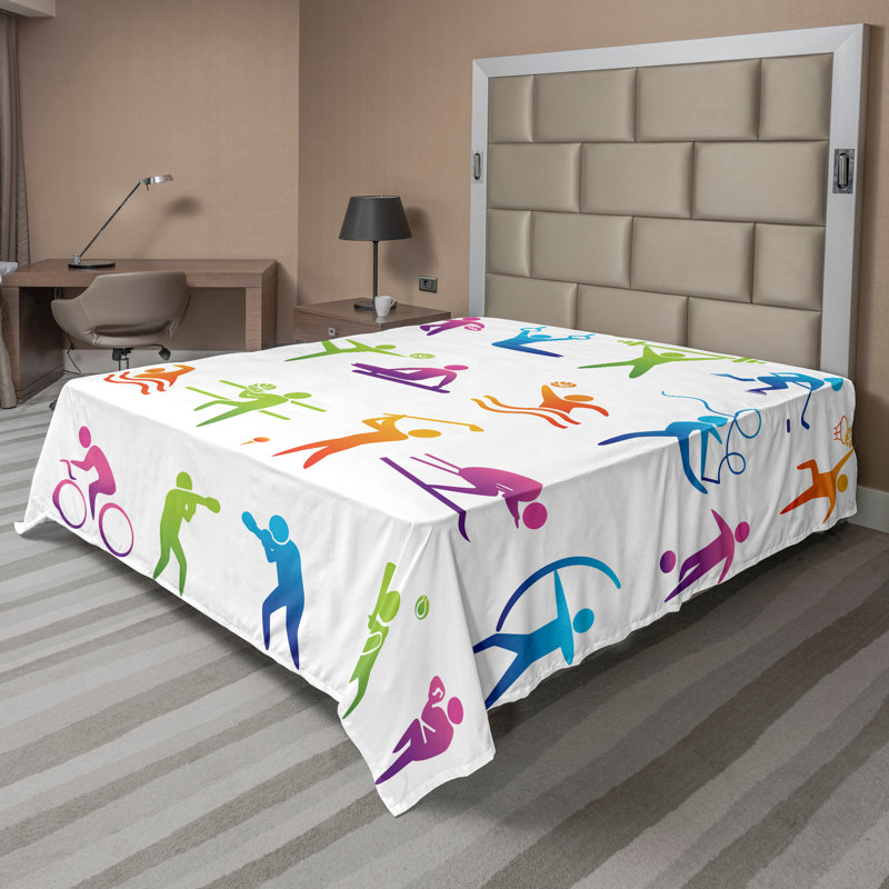 Drap de Noël Ambesonne, Drap plat pour très grand lit californien