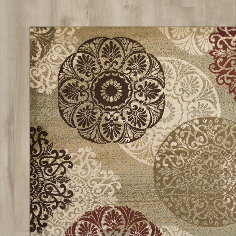 Pettill Sage Green Area Rug, Rectangle 5 pi 3 po x 7 pi 8 po