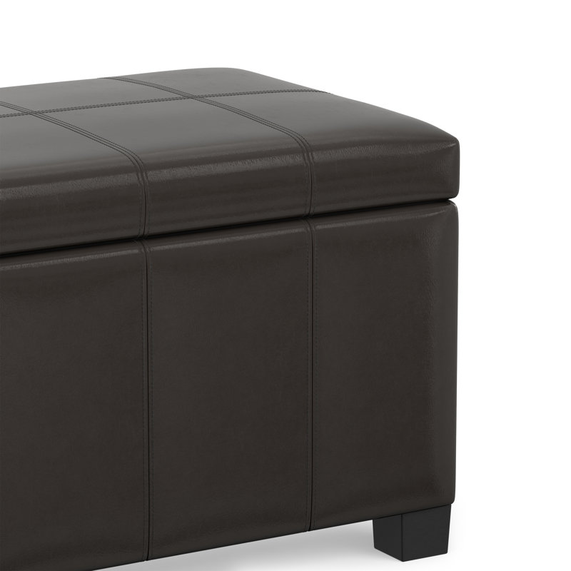 Repose-pieds rectangulaire avec rangement relevable Dover, Brun Tanners