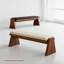 Banc rembourré en bois massif beige-824902463