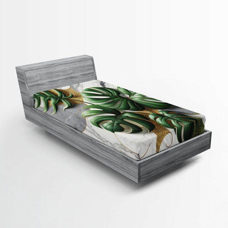 Microfiber Floral Fitted Sheet, Twin Fitted Sheet