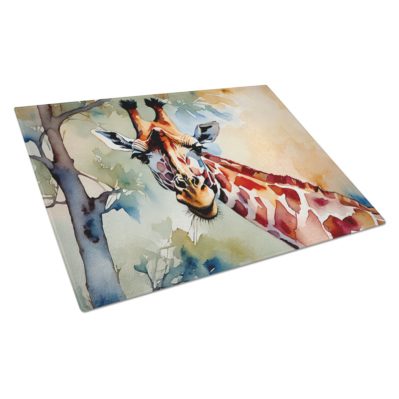 Giraffe Glass Cutting Board Large