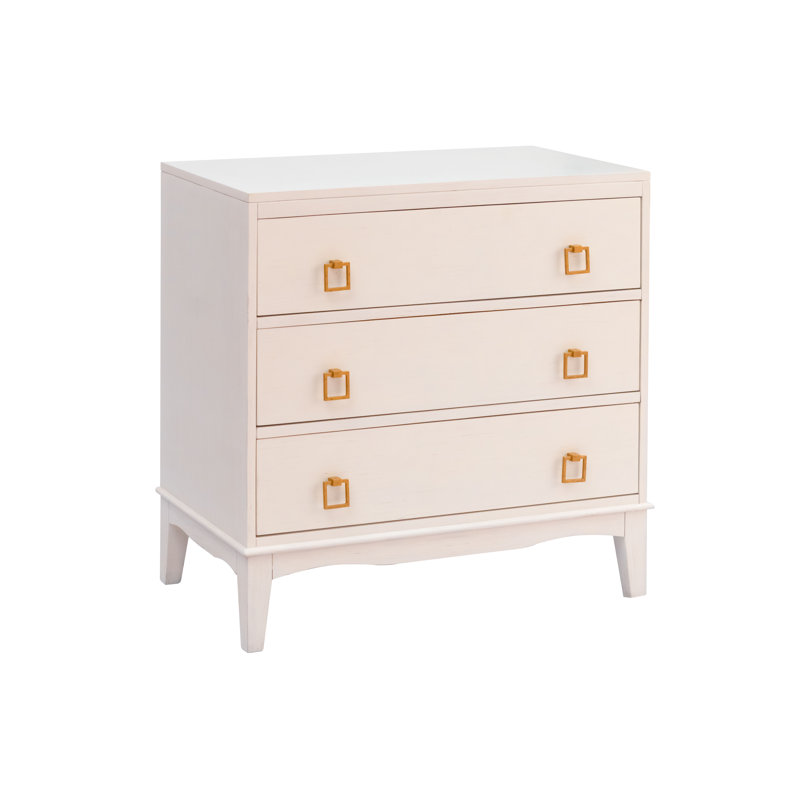 Jackson 3-Drawers Cabinet In Antique White, Antique White