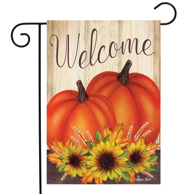Paire de citrouilles drapeau d'automne, Automne orange/brun clair