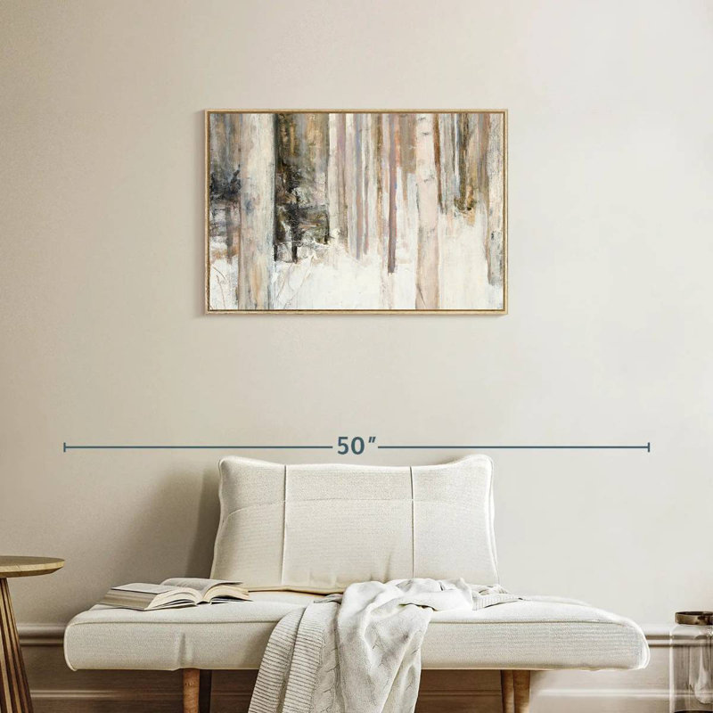 Lumière chaude d'hiver II, Cadre flottant en bois naturel, 31 po x 21 po
