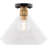 Avec 13.5 in. 1-Light Matte Black Industrial Flush Mount with Glass Shade