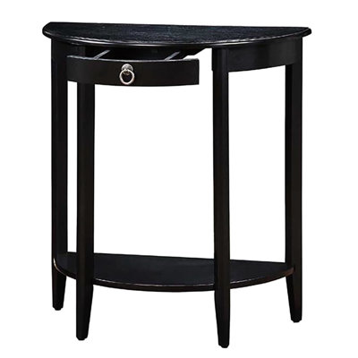 Console Table Black - Half-Moon For Added Storage And Style Ideal Organizing Your Space