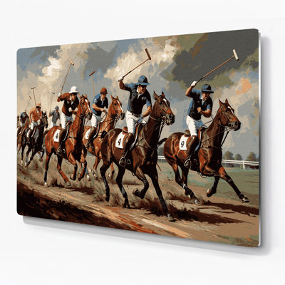 Sports Polo Brown Metal Wall Art