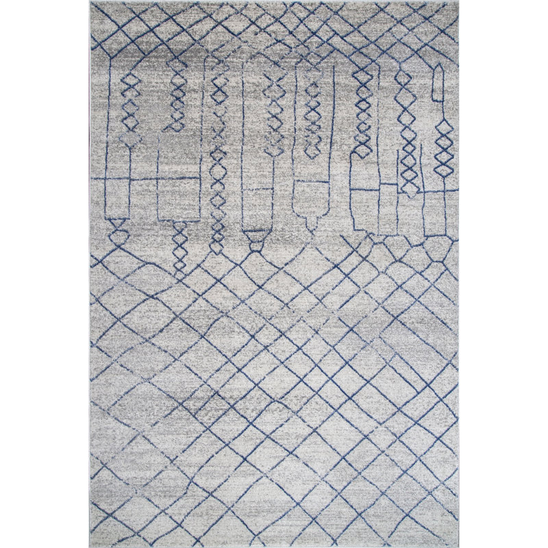 Tapis rayé gris Addison, Rectangle 5 pi x 7 pi 5 po