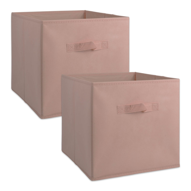 Ensemble de 2 cubes Amarillis Ebern Designs, H 13 po x l 13 po x P 13 po, Rose millennial