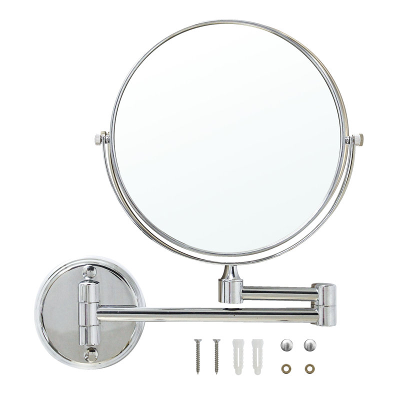 Zora Metal Wall Mirror, Polished Chrome