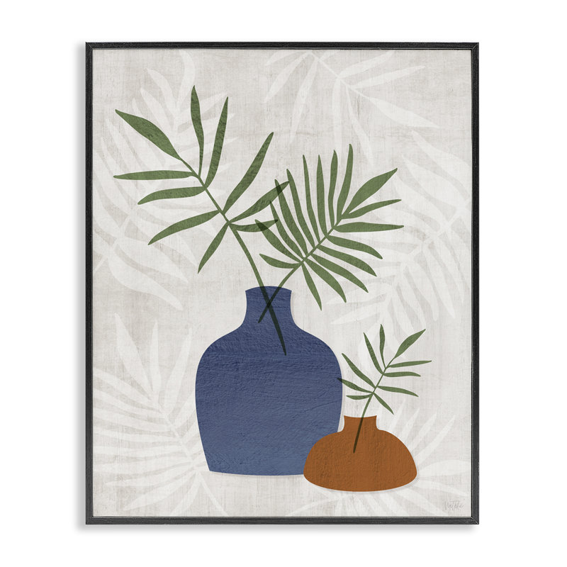  Fan Plant Sprigs Black Framed Giclee Art by Natalie Carpentieri, H 30 po x l 24 po, Giclée encadrée noir minuit